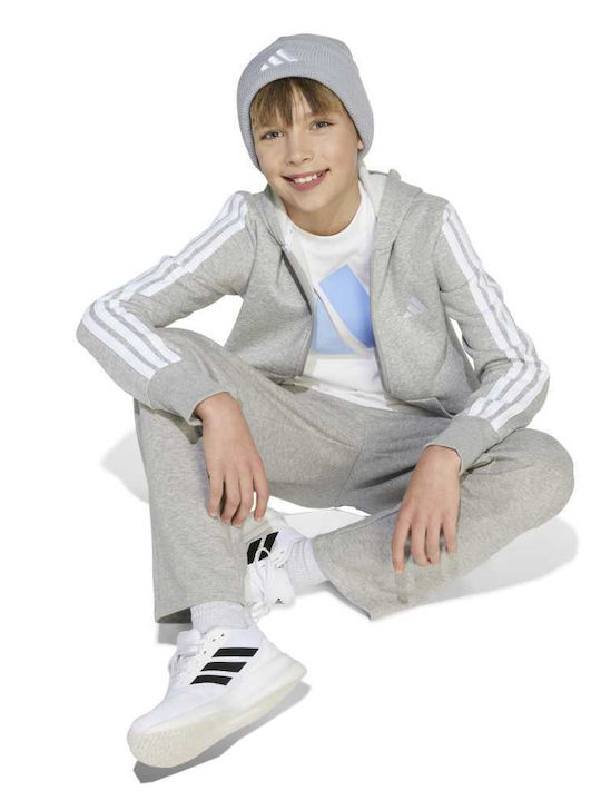 Athletic Kids Cardigan Cotton with Hood Gray Essentials