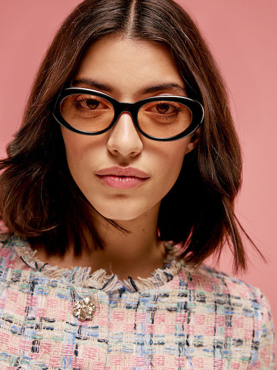 Kassandra Black Sunglasses with Horn-Rimmed Frame Kassandra Black Sunglasses with Horn-Rimmed Frame