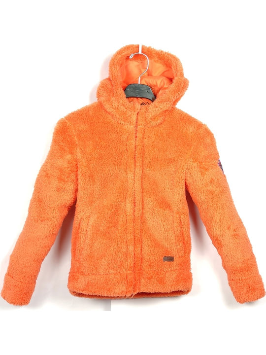 Παιδική Ζακέτα Fleece με Κουκούλα Πορτοκαλί