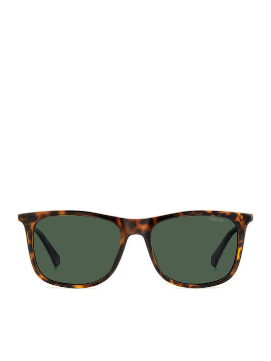 Polaroid Men's Sunglasses with Brown Tartaruga Frame and Green Polarized Lens PLD4145/S/X 086/UC