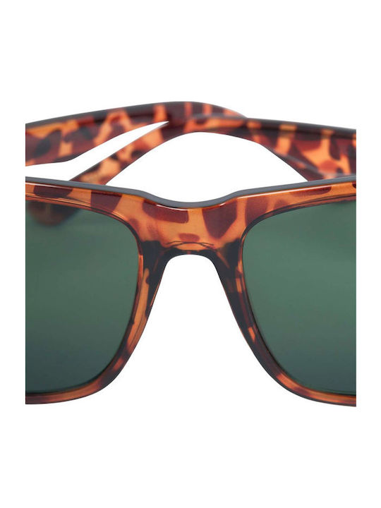Jack & Jones 12228782 Unisex Sunglasses with Brown Tartaruga Plastic Frame and Green Lens 12228782
