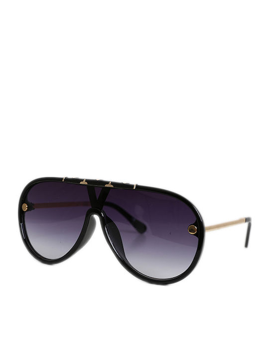 Looks Style Eyewear Γυναικεία Γυαλιά Ηλίου με Λευκό Κοκκάλινο Σκελετό και Μαύρο Φακό 74cap-08686