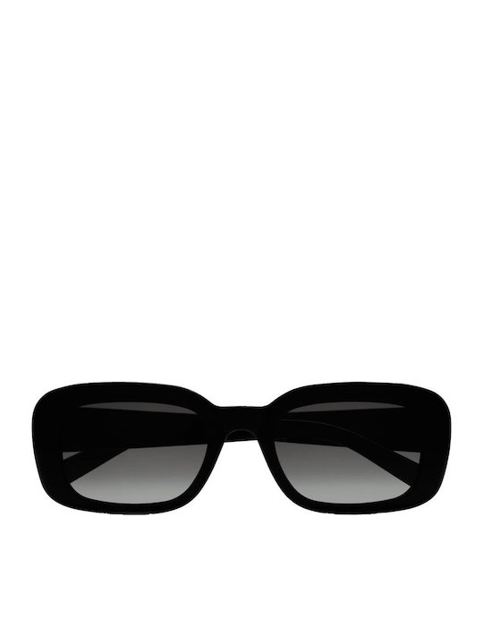 Ysl Women's Sunglasses with Black Plastic Frame and Black Gradient Lens