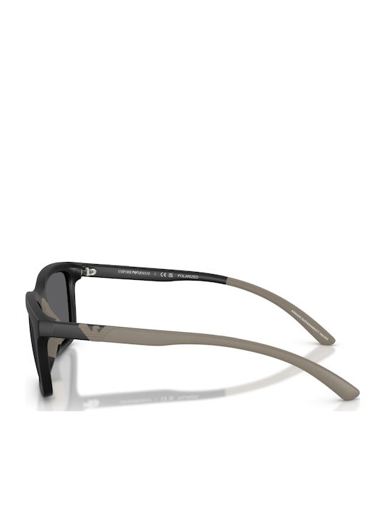 Emporio Armani Men's Sunglasses with Black Horn-Rimmed Frame and Grey Lens EA4249U 500181