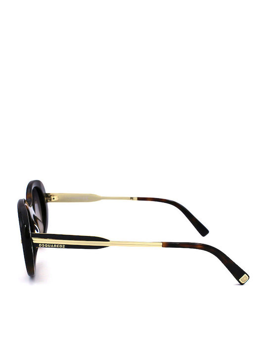 Dsquared2 Women's Sunglasses with Brown Tartaruga Frame and Brown Gradient Lens DQ0325 52B