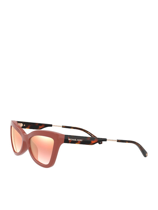 Michael Kors Valencia Damen Sonnenbrille mit Rosa Kunststoff Gestell und Rosa Verlaufsfarbe Spiegel Linse