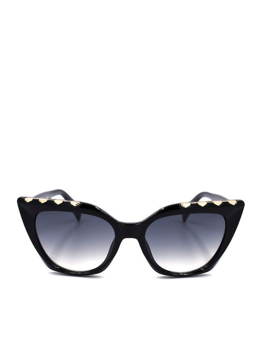 Just Cavalli Women's Sunglasses with Black Plastic Frame and Gray Gradient Lens JC821S 01B