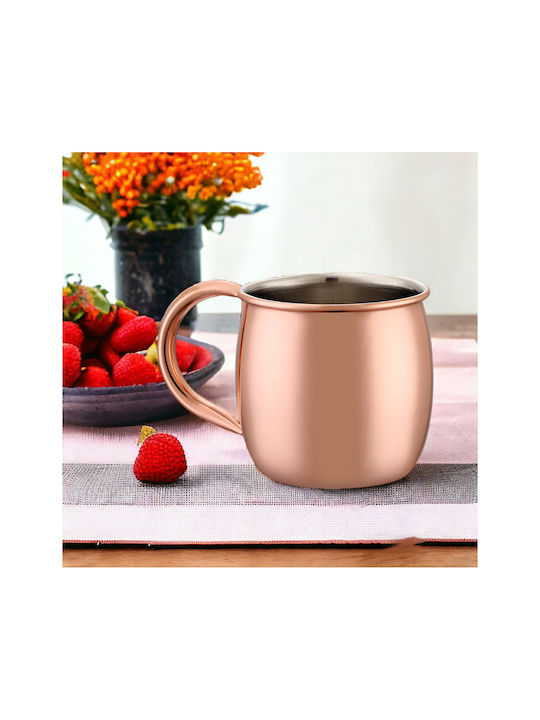 XM-Casa Moscow Glass Cocktail/Drinking made of Stainless Steel in Rose Gold Color 470ml