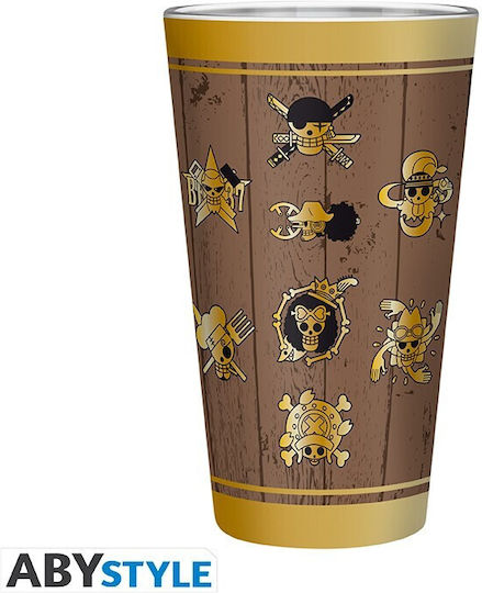 Abysse One Piece Skulls Wasser Glas Braun 400ml