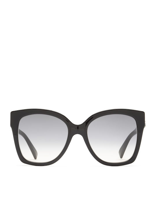 Gucci Damentaschen Sonnenbrille mit Schwarz Horn umrandetem Rahmen und Gray Verlaufsfarbe Gläser GG0459S 001