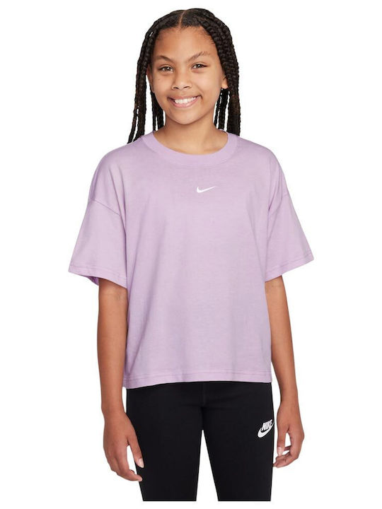 Παιδικό T-shirt Purple/white Sportswear Essentials