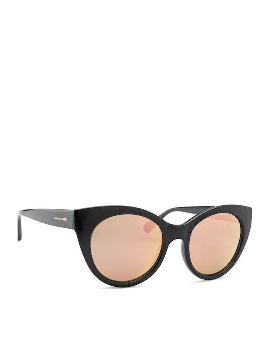 Hawkers Divine Women's Sunglasses with Black Plastic Frame and Pink Lens HKRS2074
