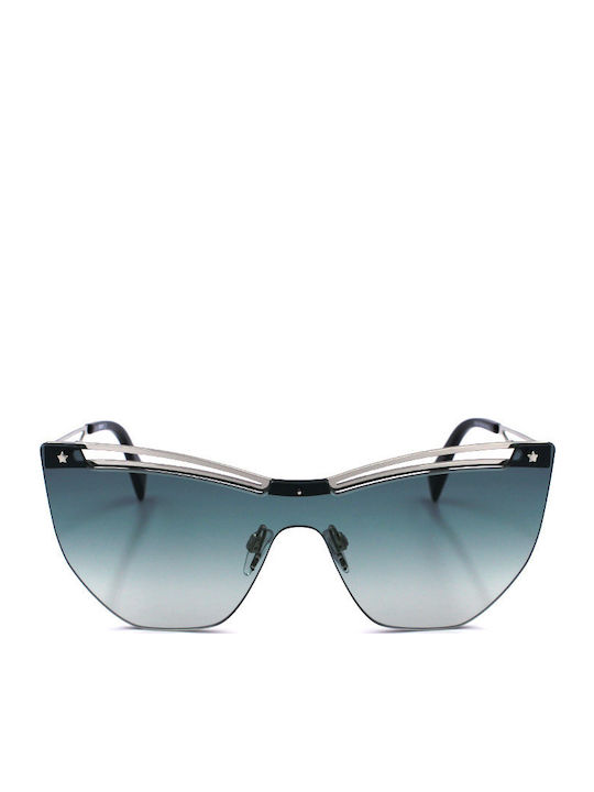 Just Cavalli Women's Sunglasses with Silver Metal Frame and Green Gradient Lens JC841S 16B