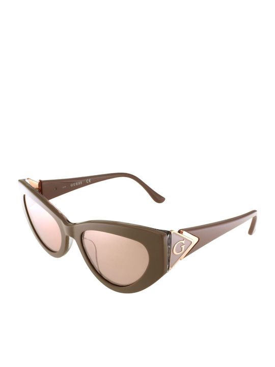 Guess Feminini Ochelari de soare cu Bej Cadru și Roz Oglindă Lentilă GU7649 57G