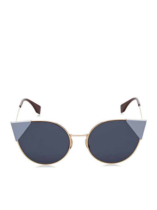 Fendi Damen Sonnenbrille mit Gold Metall Gestell