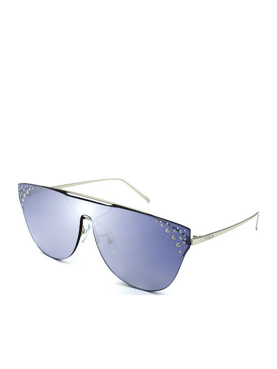 Furla Women's Sunglasses with Silver Metal Frame and Blue Gradient Lens SFU225 579X