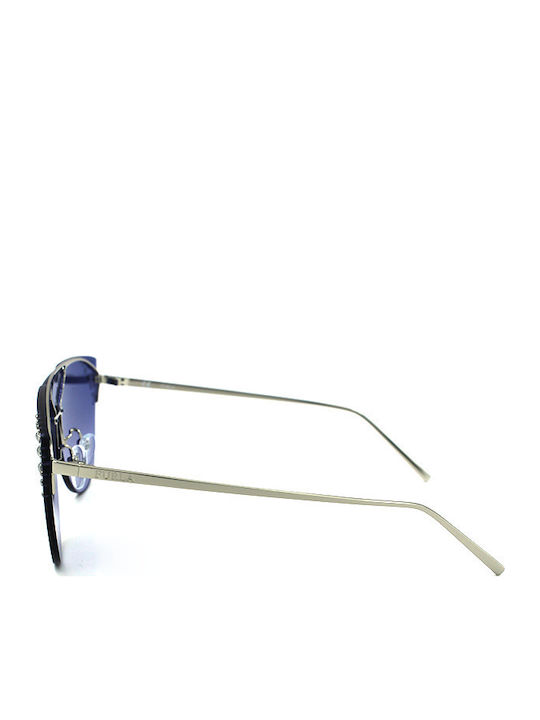 Furla Women's Sunglasses with Silver Metal Frame and Blue Gradient Lens SFU225 579X