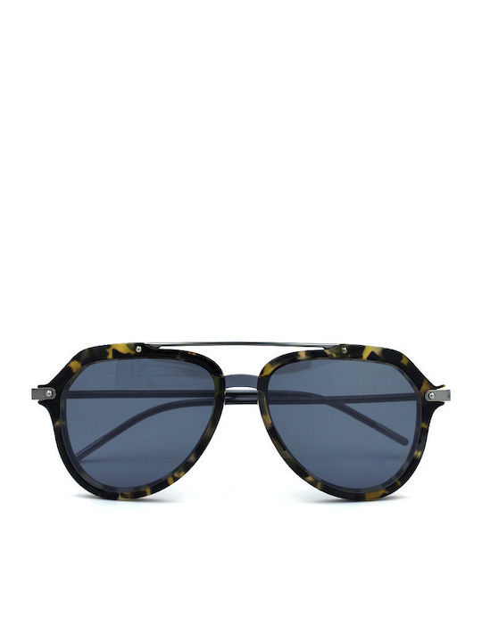 Dolce & Gabbana Men's Sunglasses with Brown Tartaruga Plastic Frame and Silver Mirror Lens DG4330 31416G
