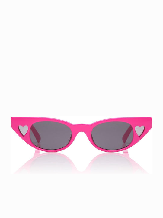 Le Specs The Heartbreaker Damen Sonnenbrille mit Rosa Kunststoff Gestell und Blau Linse LAS1821110