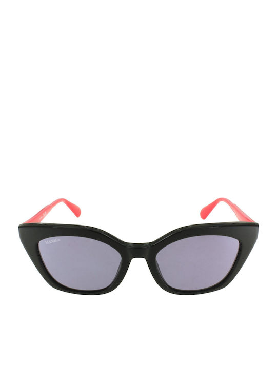 Max & Co Women's Sunglasses with Black Plastic Frame and Black Lens MO0002 01A