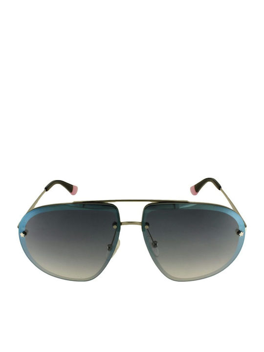Victoria's Secret Women's Sunglasses with Silver Metal Frame and Blue Gradient Lens VS0051 16B