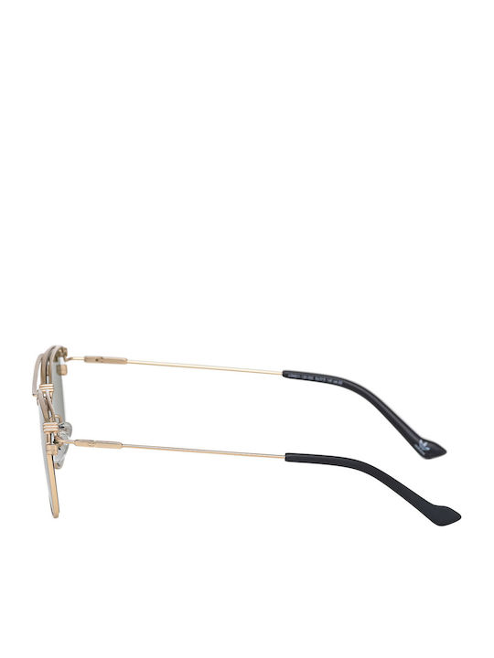 adidas Men's Sunglasses with Gold Metal Frame and Green Lens AOM011-120000