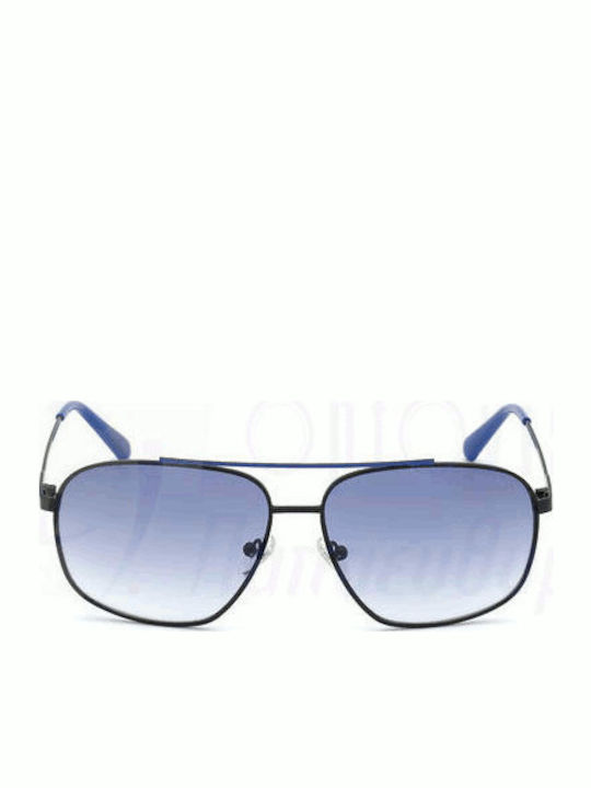 Guess Men's Sunglasses with Black Metal Frame and Blue Gradient Lens GU6973 02W