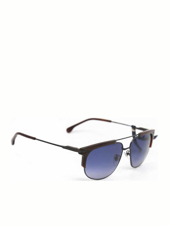 Lozza Men's Sunglasses with Silver Frame and Blue Gradient Lens SL2279M 0627