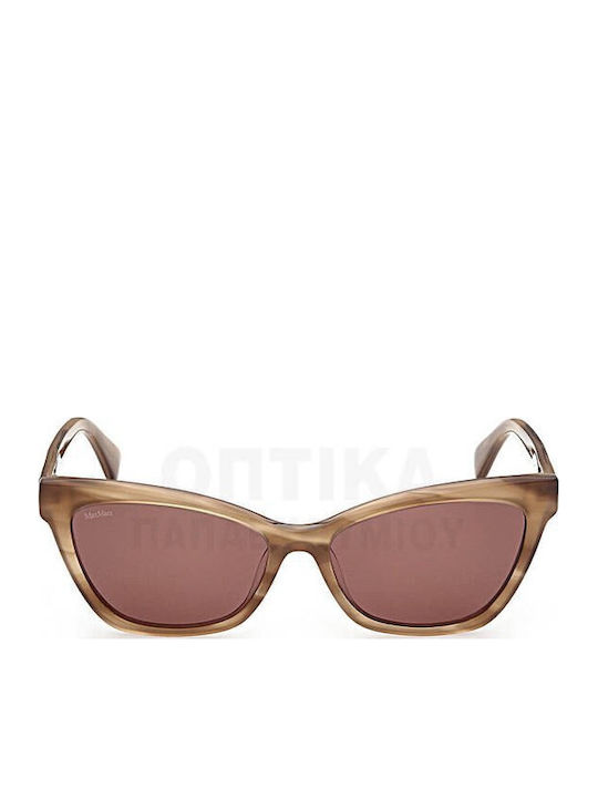 Max Mara Women’s Sunglasses with Multicolour Horn-Rimmed Frame and Brown Lens MM 0011 47E
