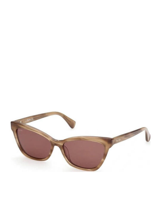 Max Mara Women’s Sunglasses with Multicolour Horn-Rimmed Frame and Brown Lens MM 0011 47E