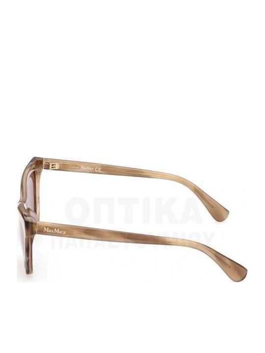 Max Mara Women’s Sunglasses with Multicolour Horn-Rimmed Frame and Brown Lens MM 0011 47E