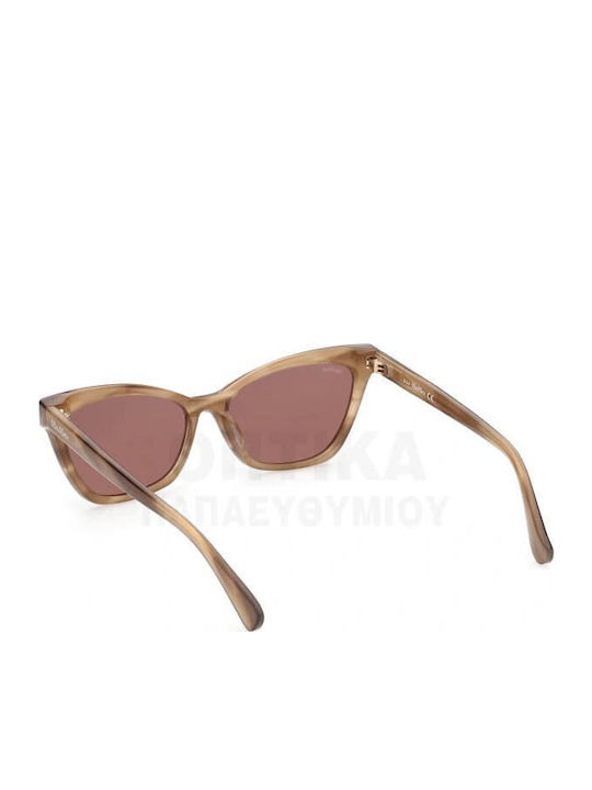 Max Mara Women’s Sunglasses with Multicolour Horn-Rimmed Frame and Brown Lens MM 0011 47E