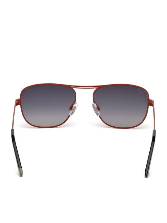 Web Unisex Sunglasses with Red Metal Frame and Gray Lens WE0199 66C