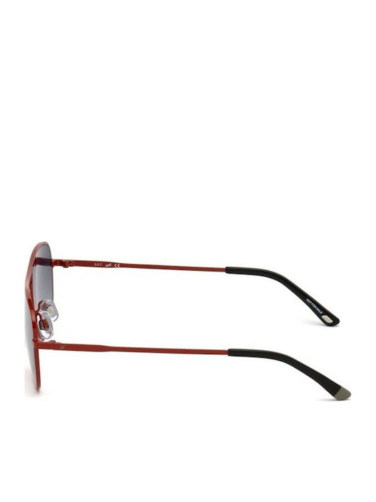 Web Unisex Sunglasses with Red Metal Frame and Gray Lens WE0199 66C