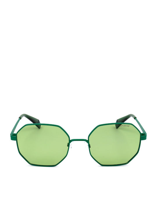 Polaroid Unisex Sunglasses with Green Metal Frame and Green Polarized Lens PLD6067/S 1ED/UC