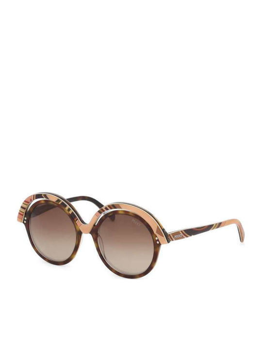 Emilio Pucci Women's Sunglasses with Brown Plastic Frame and Brown Gradient Lens