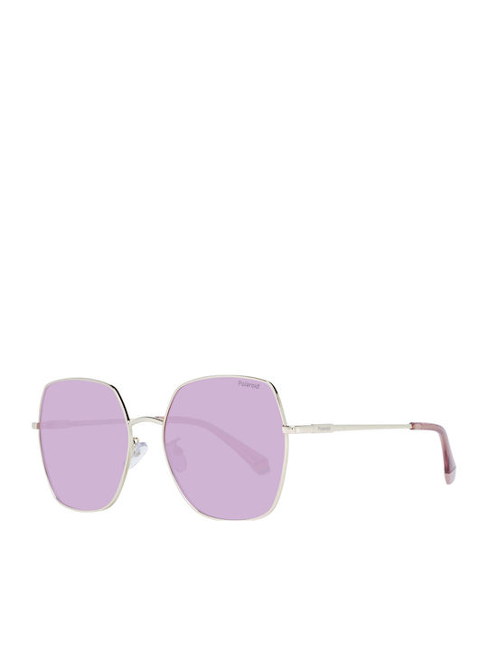 Polaroid Women's Sunglasses with Gold Metal Frame and Pink Polarized Lens PLD6178/G/S EYR/0F