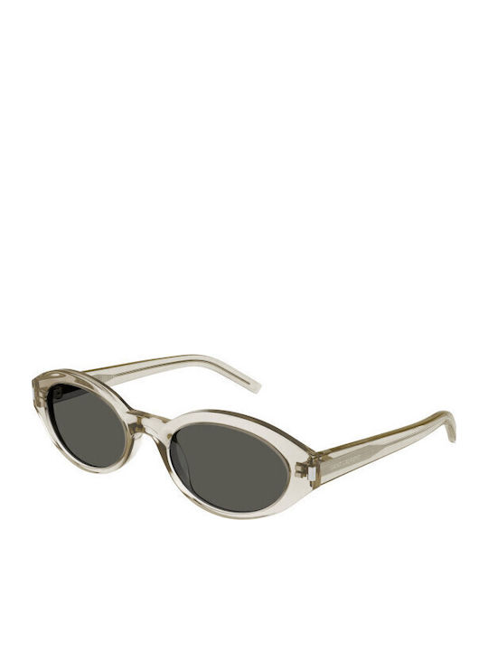 Ysl Women's Sunglasses with Brown Tartaruga Plastic Frame and Gray Lens SL 567 003