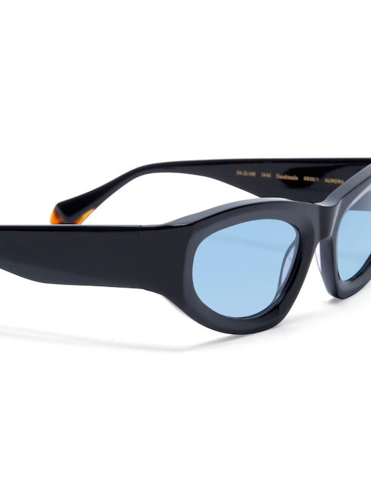 Gigi Barcelona Damen Sonnenbrille mit Schwarz Kunststoff Gestell und Hellblau Linse 6836/1