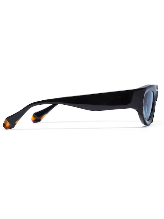 Gigi Barcelona Damen Sonnenbrille mit Schwarz Kunststoff Gestell und Hellblau Linse 6836/1