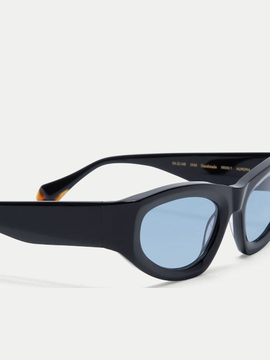 Gigi Barcelona Damen Sonnenbrille mit Schwarz Kunststoff Gestell und Hellblau Linse 6836/1