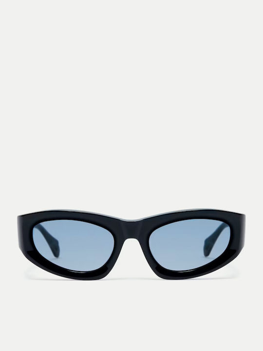 Gigi Barcelona Damen Sonnenbrille mit Schwarz Kunststoff Gestell und Hellblau Linse 6836/1