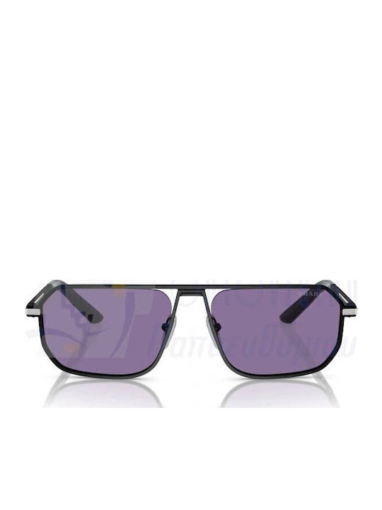 Prada Herren Sonnenbrille mit Schwarz Metall Gestell und Lila Linse