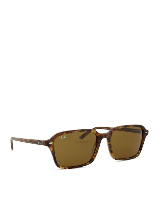 Ray Ban Unisex Sunglasses with Brown Tartaruga Plastic Frame and Brown Lens