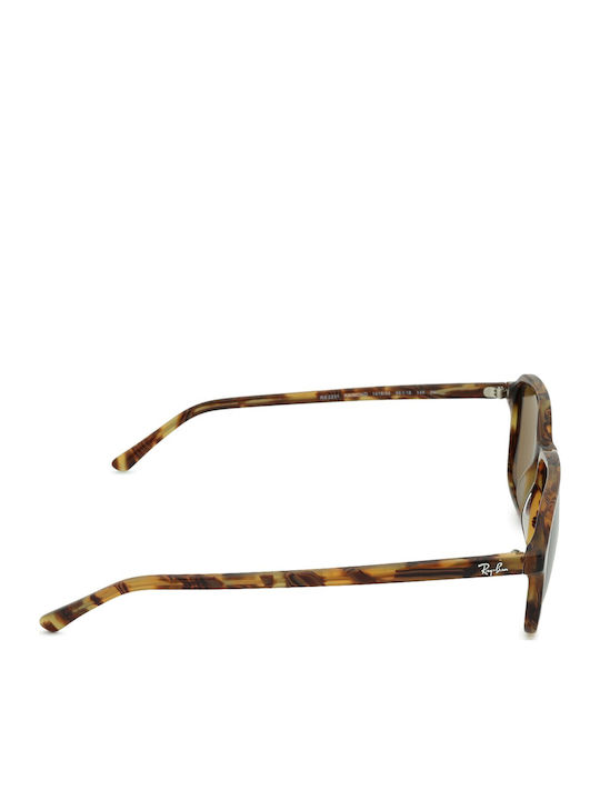 Ray Ban Unisex Sunglasses with Brown Tartaruga Plastic Frame and Brown Lens