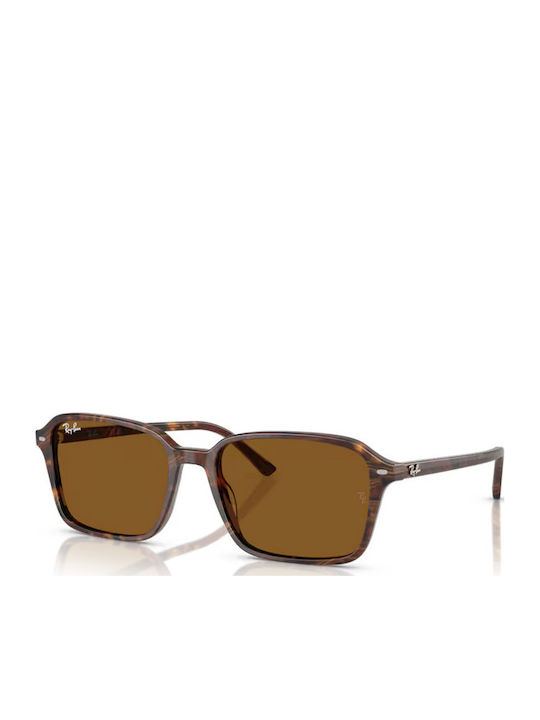 Ray Ban Unisex Sunglasses with Brown Tartaruga Plastic Frame and Brown Lens