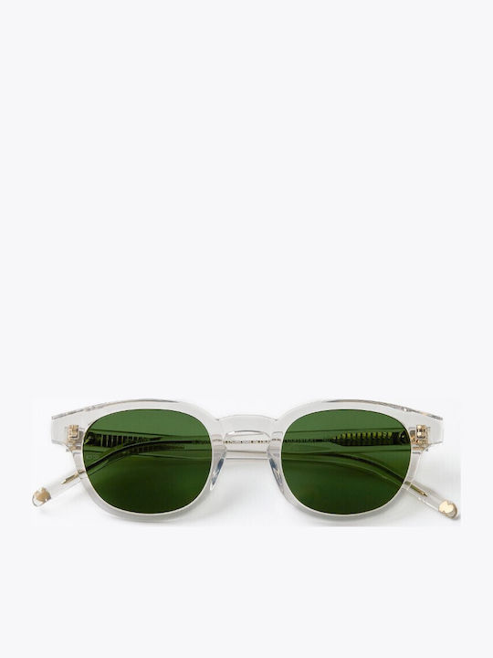 Common Sense Unisex Sunglasses with Transparent Plastic Frame and Green Lens CS003