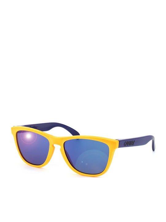 Oakley Frogskins Men's Sunglasses with Orange Plastic Frame and Blue Mirror Lens OO9013-24-362