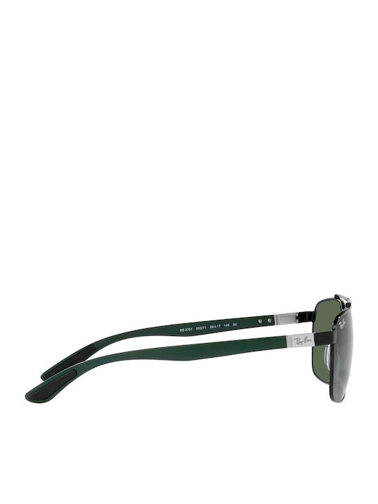 Ray Ban Унисекс Слънчеви Очила с Черна Метална Рамка и Зелени Стъкла RB3701 002/71
