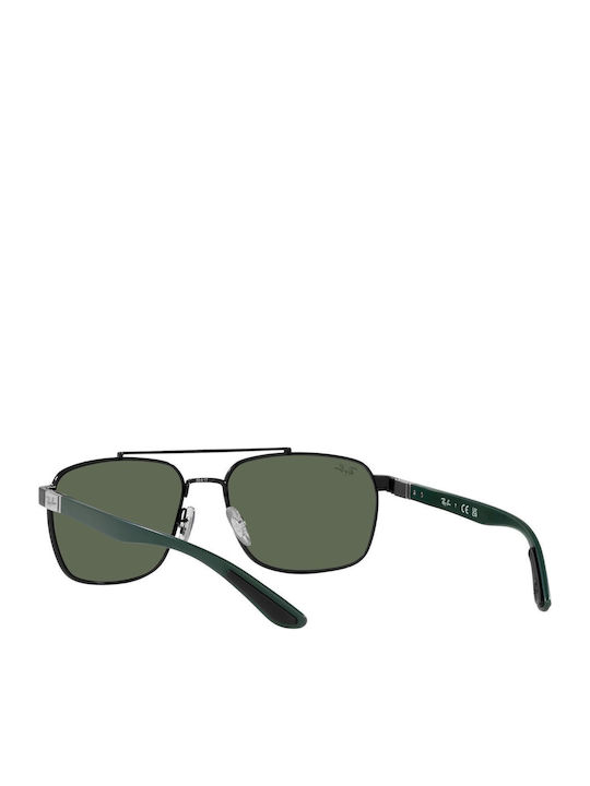 Ray Ban Унисекс Слънчеви Очила с Черна Метална Рамка и Зелени Стъкла RB3701 002/71